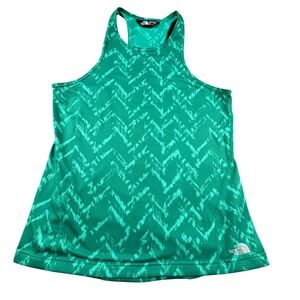 The North Face Flashdry Women L Green Tank Top Gym Yoga Running Workout Athletic